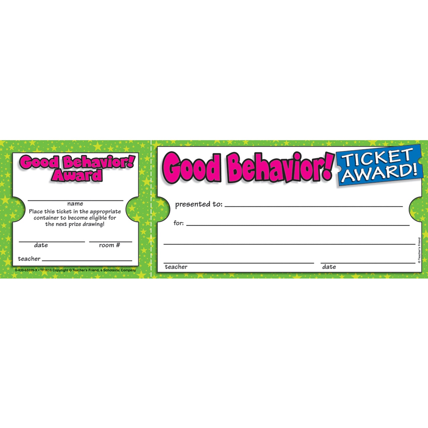 Good Behavior! Ticket Awards, 100 Per Pack, 12 Packs