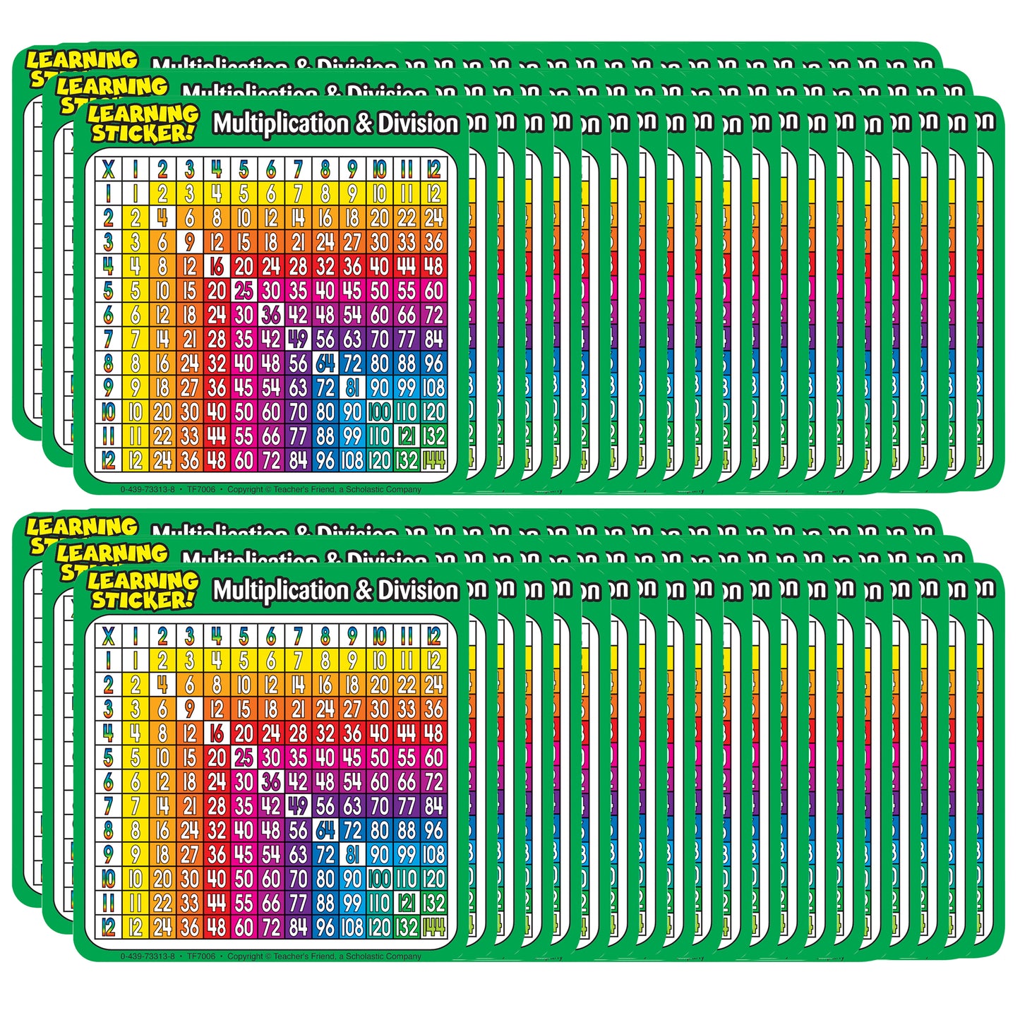 Multiplication-Division Learning Stickers, 20 Per Pack, 6 Packs