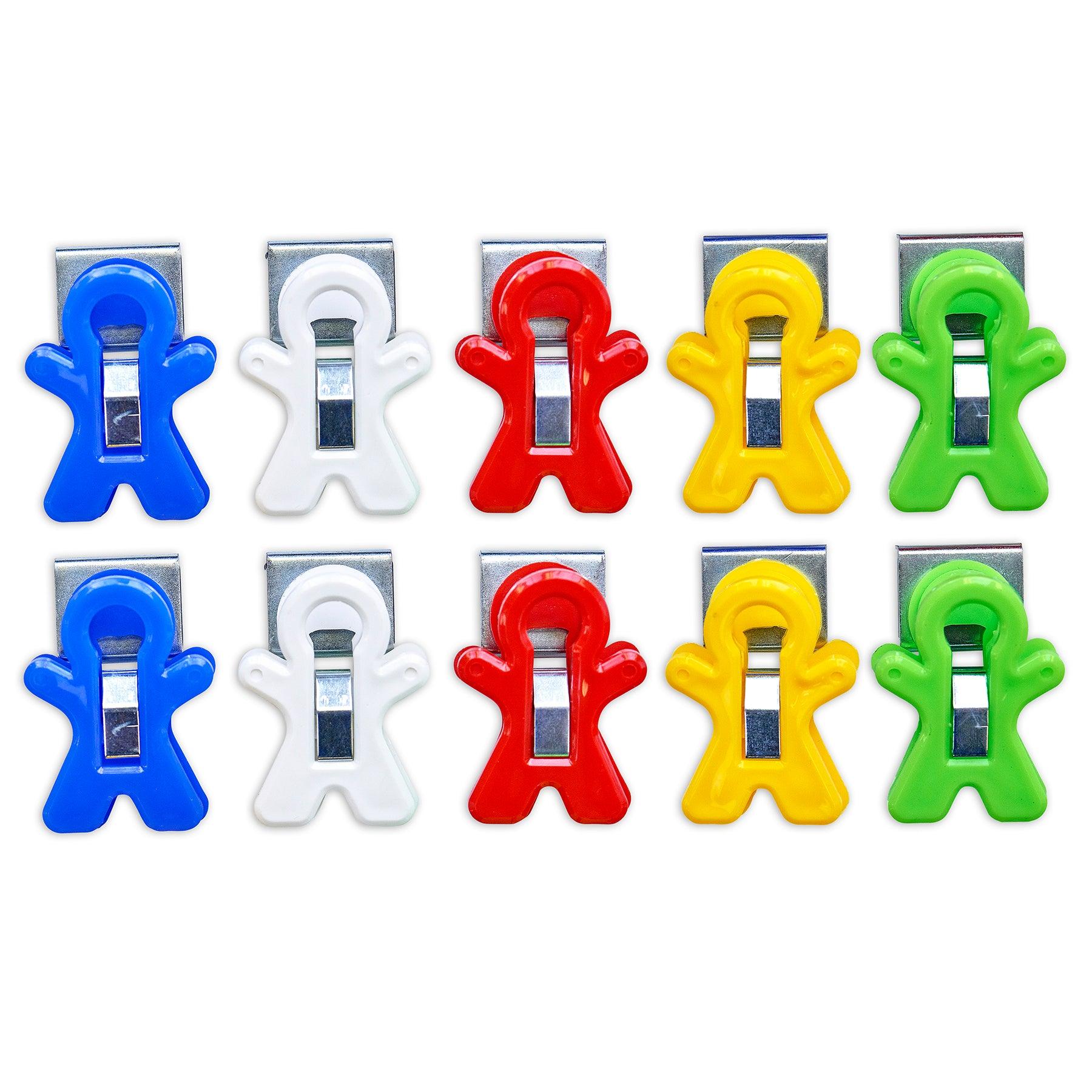 Magnet Man Magnetic Clip, Assorted Colors, Pack of 10 - Loomini