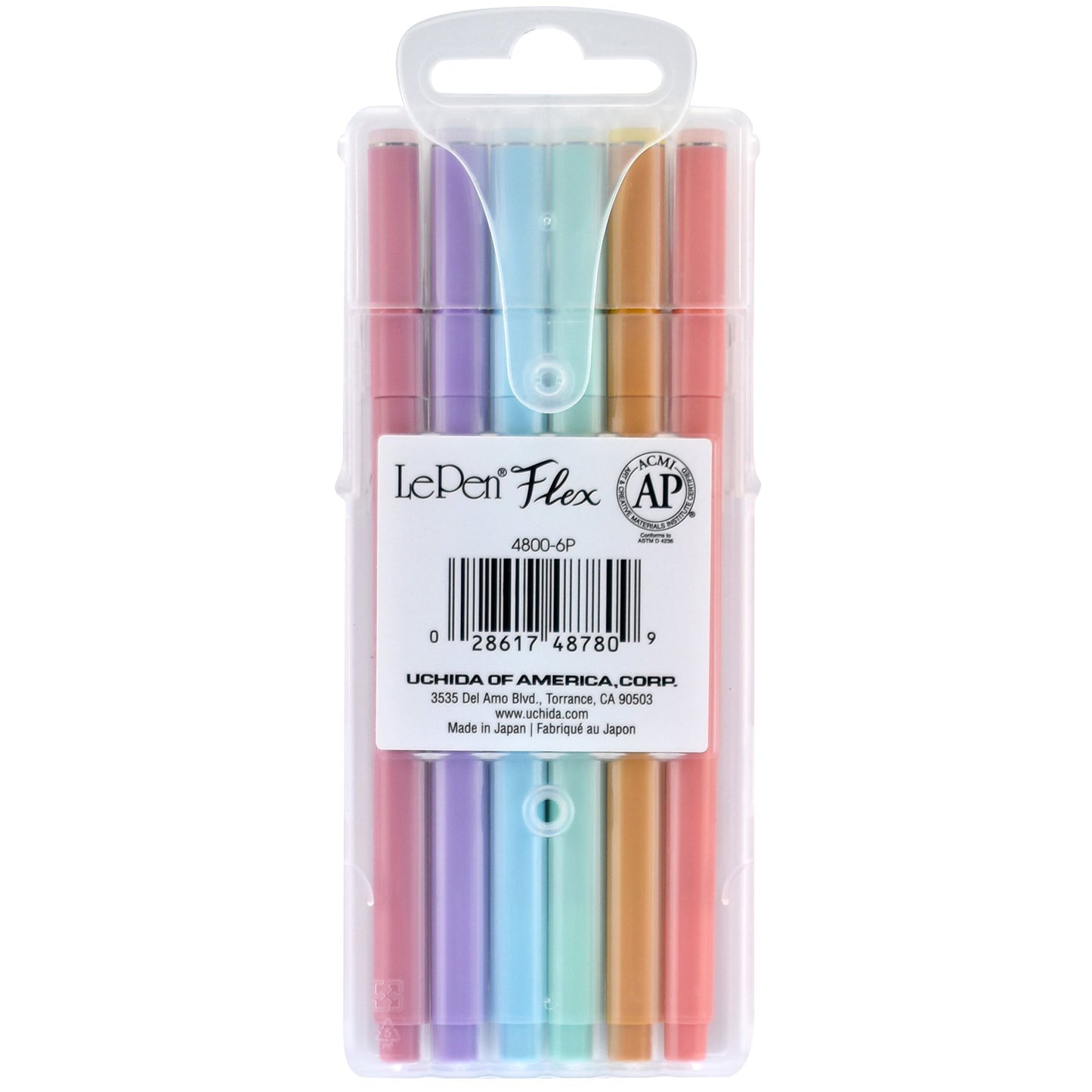 LePen® Flex Marker, Brush Tip, Pastel, 6 Colors