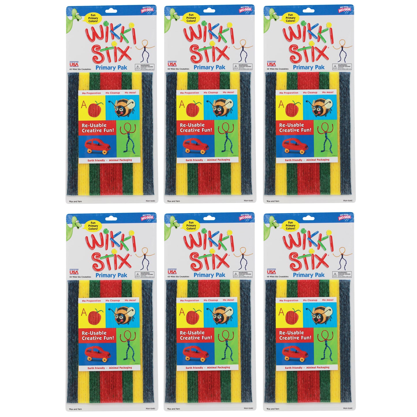 Primary Colors Pak, 48 Stix Per Pack, 6 Packs