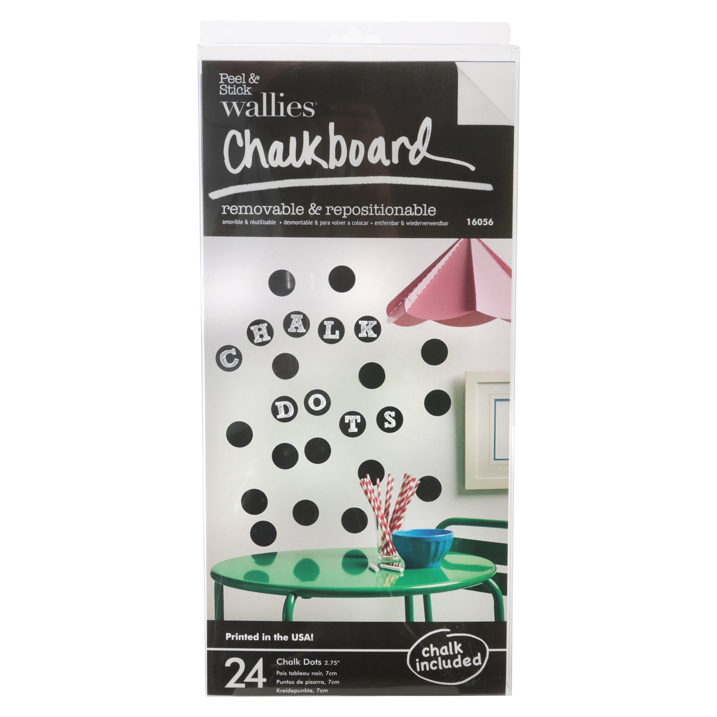 Dot Chalkboard Vinyl Labels, 2.75", Pack of 24