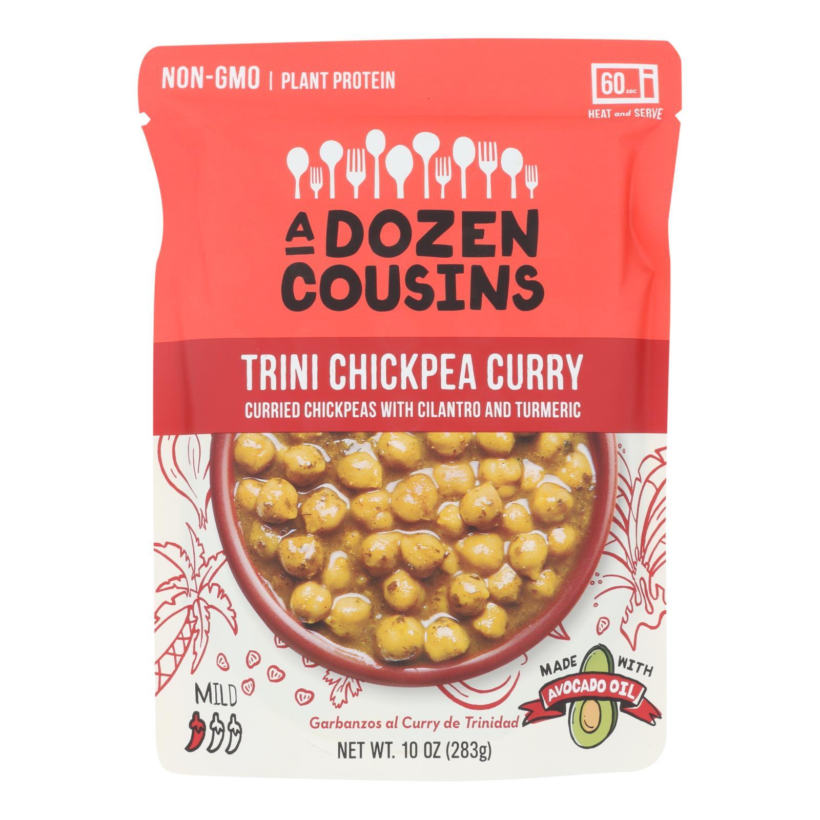 A Dozen Cousins - Ready To Eat Beans - Trini Chickpea Curry - Case Of 6 - 10 Oz. - Loomini