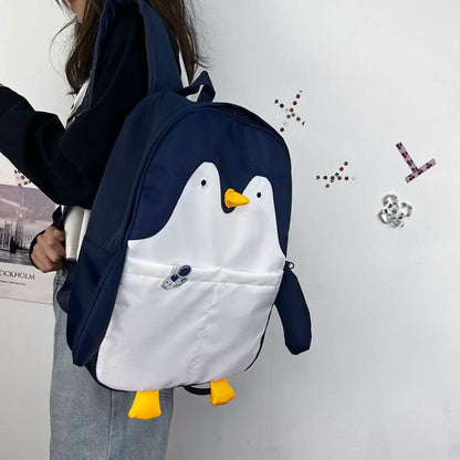 Kawaii Frog Large Novelty Backpack Girl Boy Teen Cute Fuuny Panda Animal High School Backpack Laptop Waterproof Bookbag (Duck)