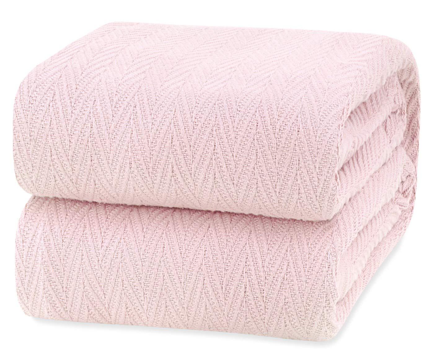 King Size Blankets for Bed 100% Cotton Blanket Soft and Breathable 410Gsm