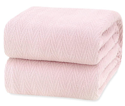 King Size Blankets for Bed 100% Cotton Blanket Soft and Breathable 410Gsm