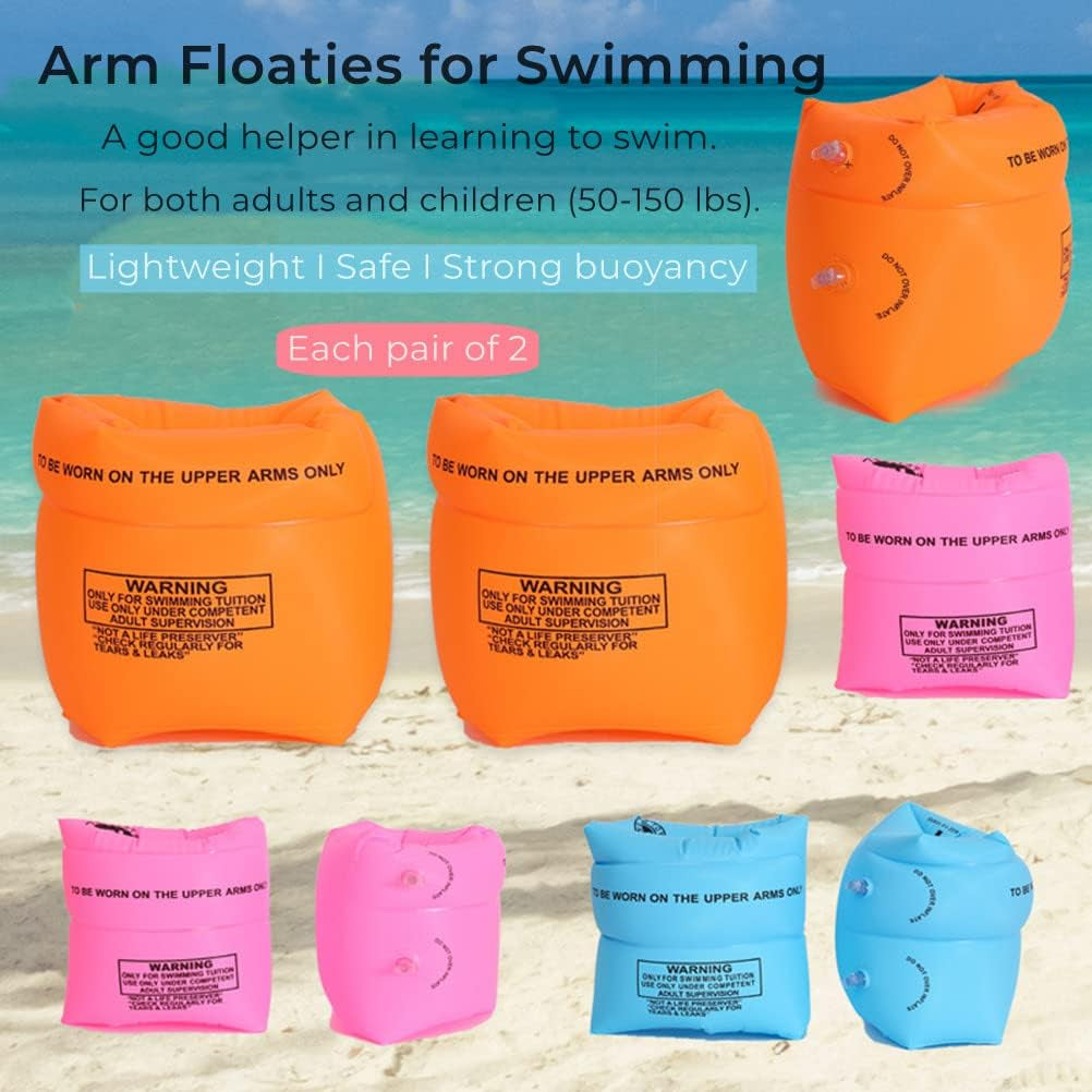 2-4 Pack Arm Floaties for Kids and Adults - Pool Floats Arm Bands Inflatable Swim Rings PVC Arm Floater for Toddlers Kids 3-5-6-12 Years