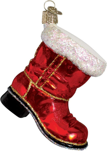 Ornaments Santa Boot Glass Blown Ornaments for Christmas Tree