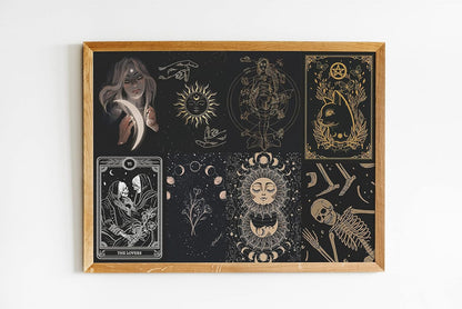 Witchy Room Decor Aesthetic, Witch Decor, Withy Aesthetic Wall Collage Kit, 50Pcs Witchy Posters for Room, Gothic Decor, Wiccan Decor, Pagan Decor (Set of 50, 4" × 6")