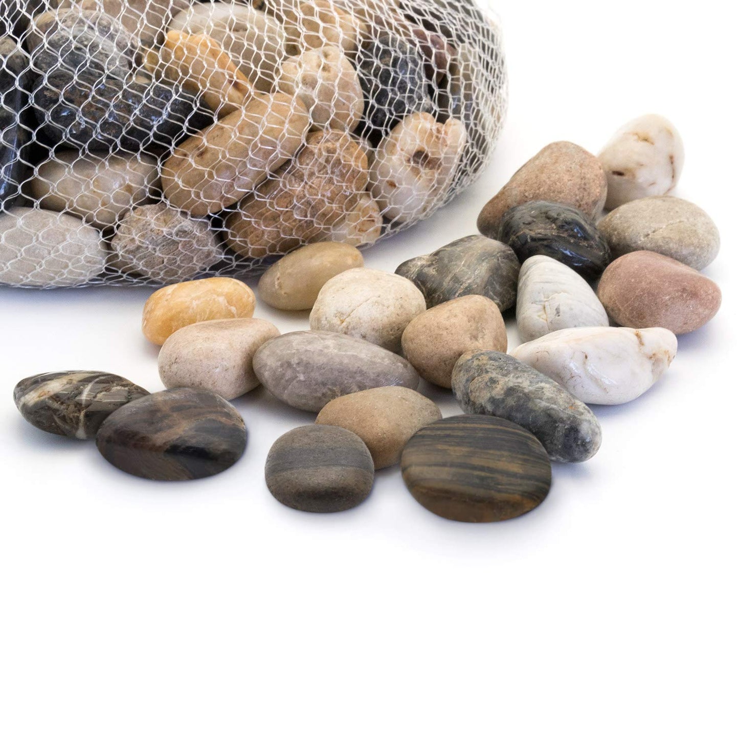 5LBS River Rocks Decorative Ornamental Pebbles, Garden Landscaping Stones, Gravel Filler for Plants, Vases, Succulents, Home Decor, Aquariums, Crafting, Animal Habitat - Large Natural