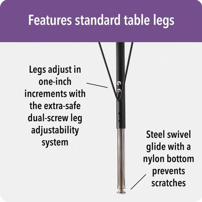 Jonti-Craft  6423JCA011 Kidney Activity Table, 48" X 72", A-Height (24"-31" Adjustable Height), Maple/Black/Black