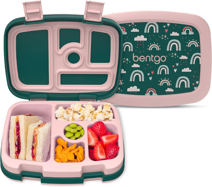 ® Kids Prints Leak-Proof, 5-Compartment Bento-Style Kids Lunch Box - Ideal Portion Sizes for Ages 3-7, Durable, Drop-Proof, Dishwasher Safe, & Made with Bpa-Free Materials (Dinosaur)