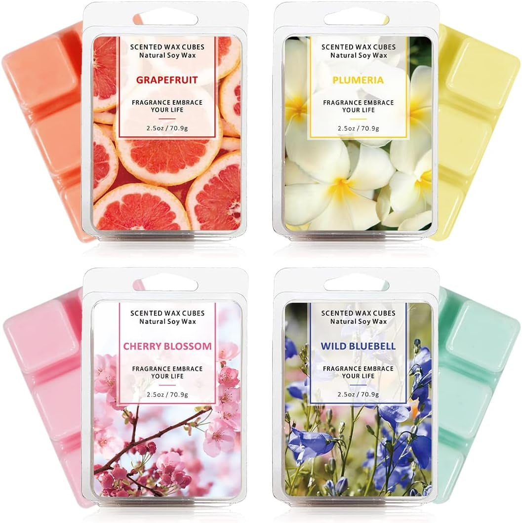 Wax Melts, Wax Cubes, Soy Wax Cubes for Wax Warmer, Ocean Breeze, Fresh Linen, Bohemia Forest, Winds in Summer, 4 X 2.5 Oz