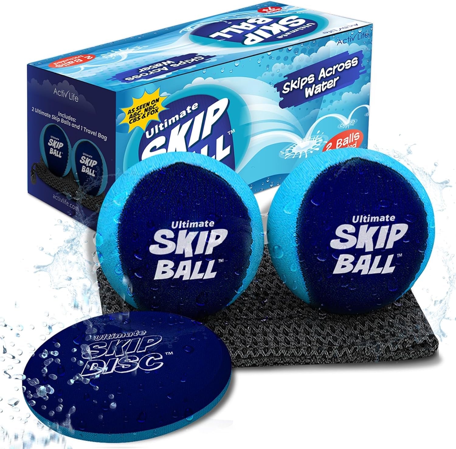the Ultimate Skip Ball – Water Bouncing Ball (2 Pack) Create Lasting Memories with Your Friends & Family at the Beach, Lake or Pool - Great for All Ages
