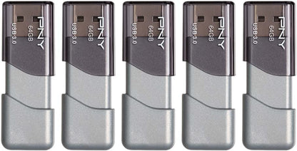 128GB Turbo Attaché 3 USB 3.0 Flash Drive, 2-Pack, Silver