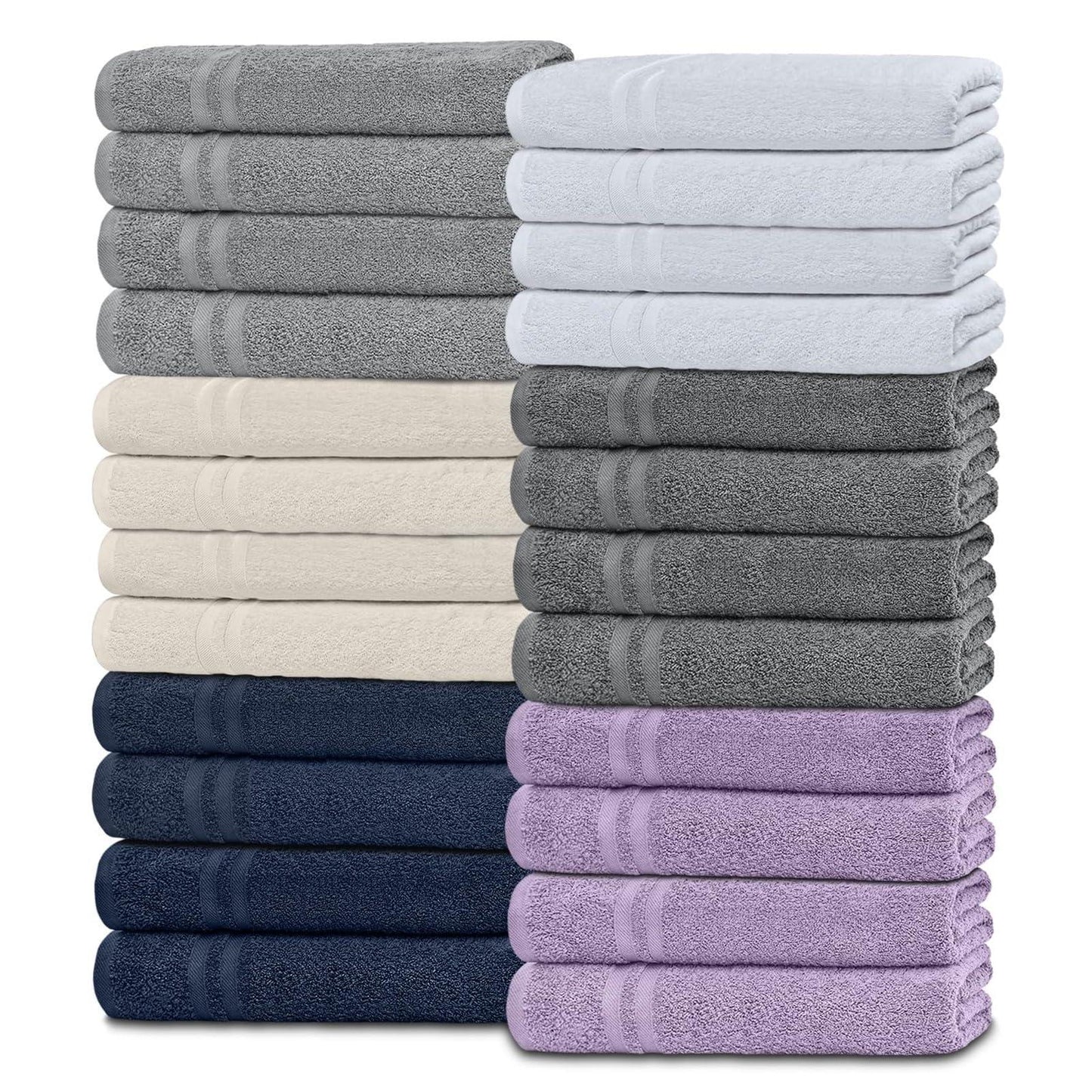 Wealuxe Cotton Washcloths   Soft Absorbent Bathroom Face Towels   12x12 Inch