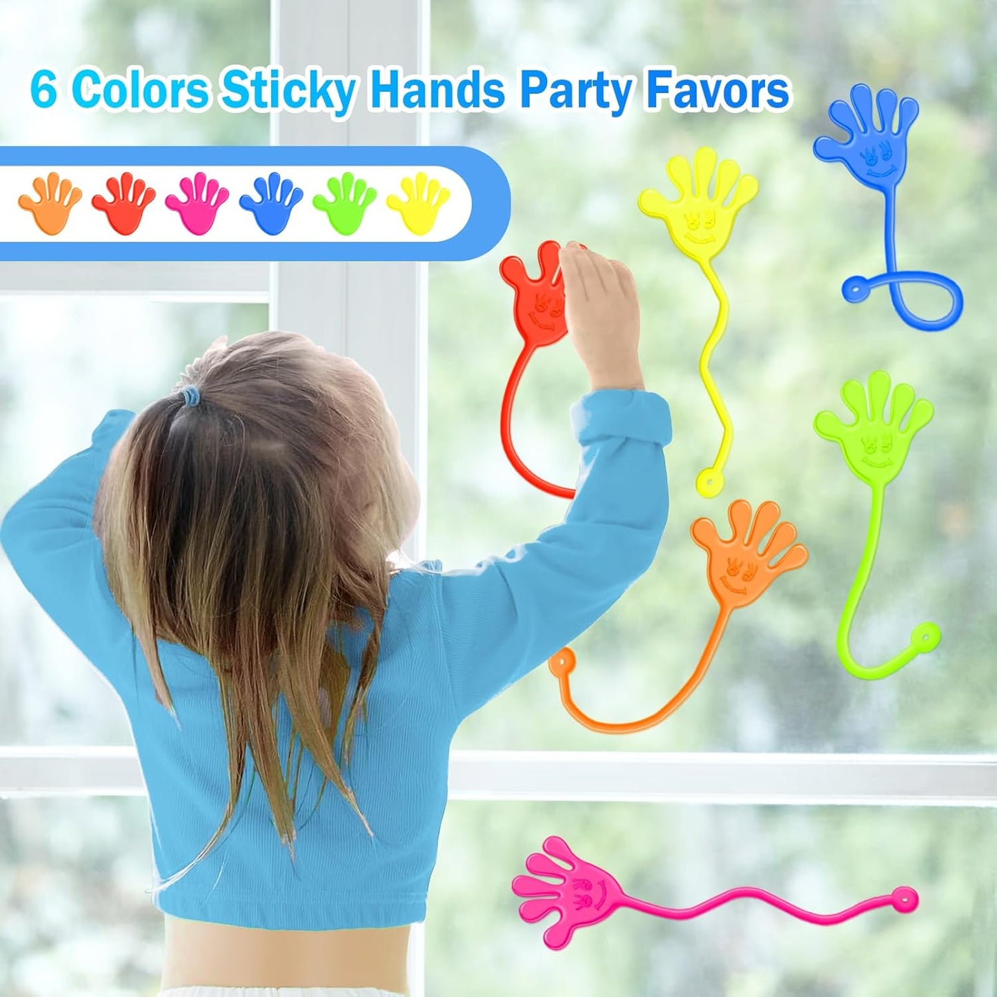 Sticky Hands Bulk 48 PCS Party Favors for Kids 4-8 8-12 Stretchy Sticky Hand Toy Christmas Stocking Stuffers for Kids Goodie Bag Stuffers Treasure Box Toys for Classroom Prizes Birthday Party Supplies