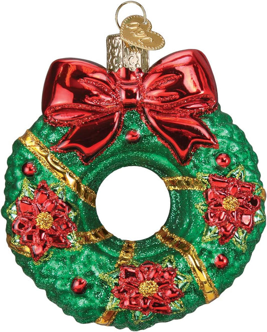 Christmas Wreath Glass Blown Ornament for Christmas Tree