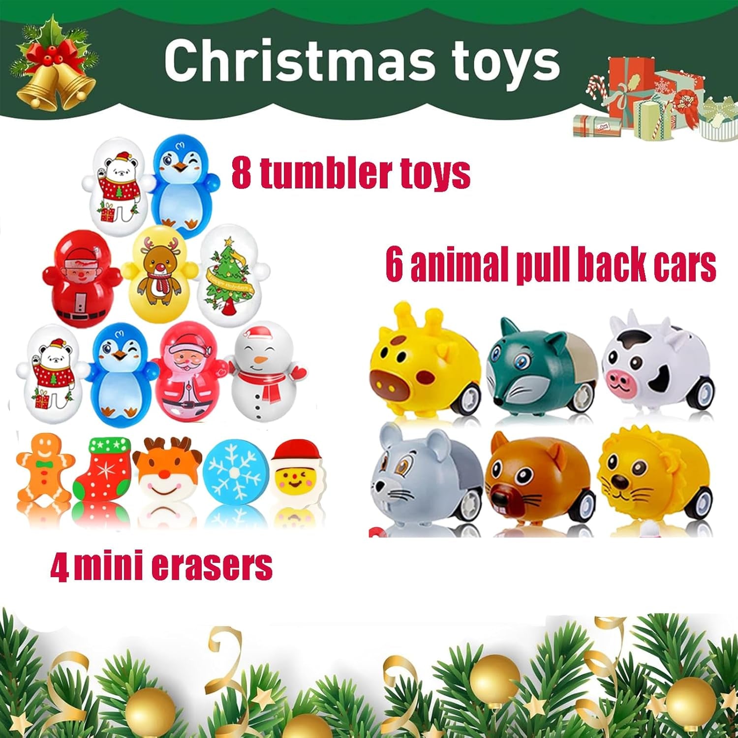 118 Pcs Christmas Party Favors for Kids, Fidget Prizes Treasure Box Toys, Pinata Goodie Bag Filler, Prizes for Kids Classroom, Treasure Chest Carnival Rewards, Stocking Stuffers for Students