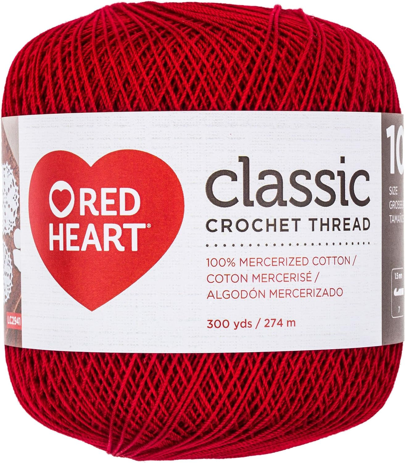 Crochet Thread Yarn, 300 Yards, Victory Red, 1 Count (Pack of 1)