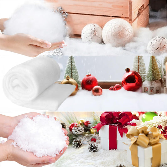 3 PCS Fake Snow Decoration, Fluffy Snow Blanket, Artificial Snow, Flocking Powder for Christmas Village Accessories Christmas Decorations Winter Decor