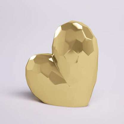 Heart Decor Sculpture - Contemporary Ceramic Heart Decorative Table Accent for Home, Office, Event Decor - Love Romance Gift Idea