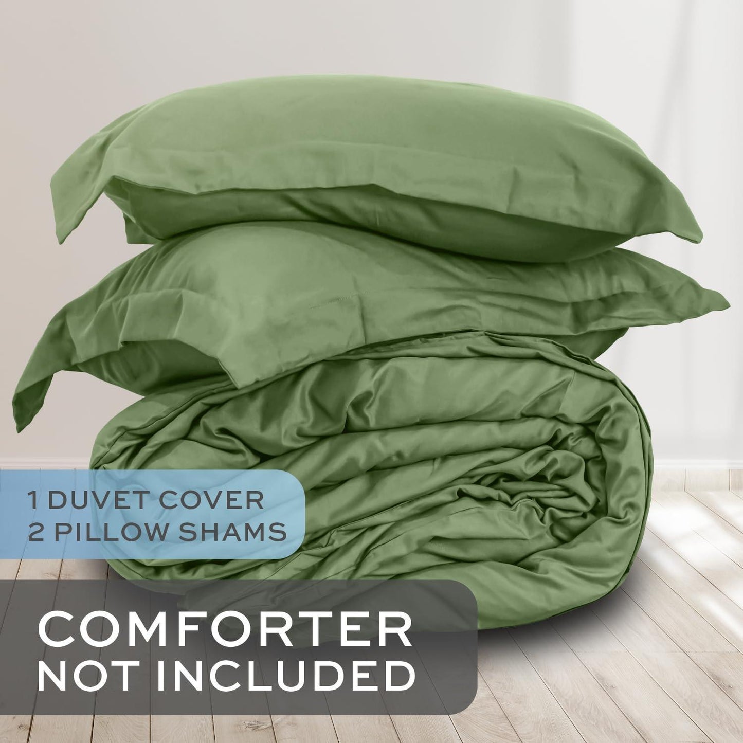 Sage Green Duvet Cover Queen Size Microfiber Duvet Cover with Zipper Duvet