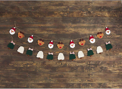 Crochet Christmas Garland, Santa, 60" X 5"