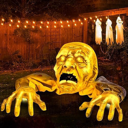 Halloween Outdoor Decoration Groundbreaker - Skeleton Zombie Stakes with Light, Scary Creepy Graveyard Halloween Decor for Yard, Lawn, Garden, Indoor, Halloween Haunted House Prop Décor