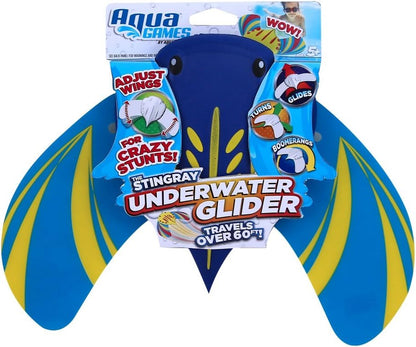 AQUA Stingray Underwater Glider, Swimming Pool Toy, Self-Propelled, Adjustable Fins, Travels up to 60 Feet, Dive and Retrieve Pool Toy