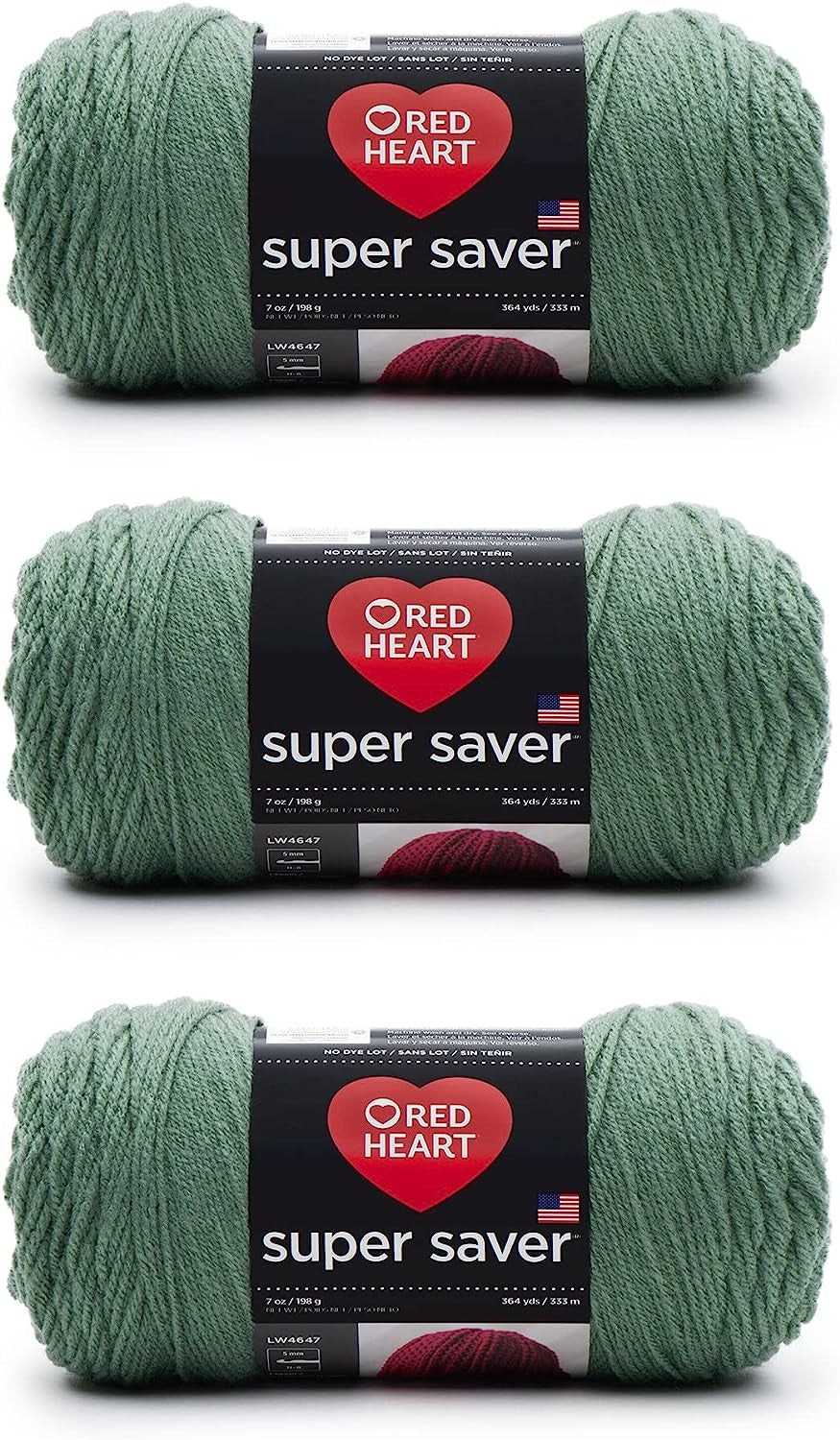 Super Saver White Yarn - 3 Pack of 198G/7Oz - Acrylic - 4 Medium (Worsted) - 364 Yards - Knitting/Crochet