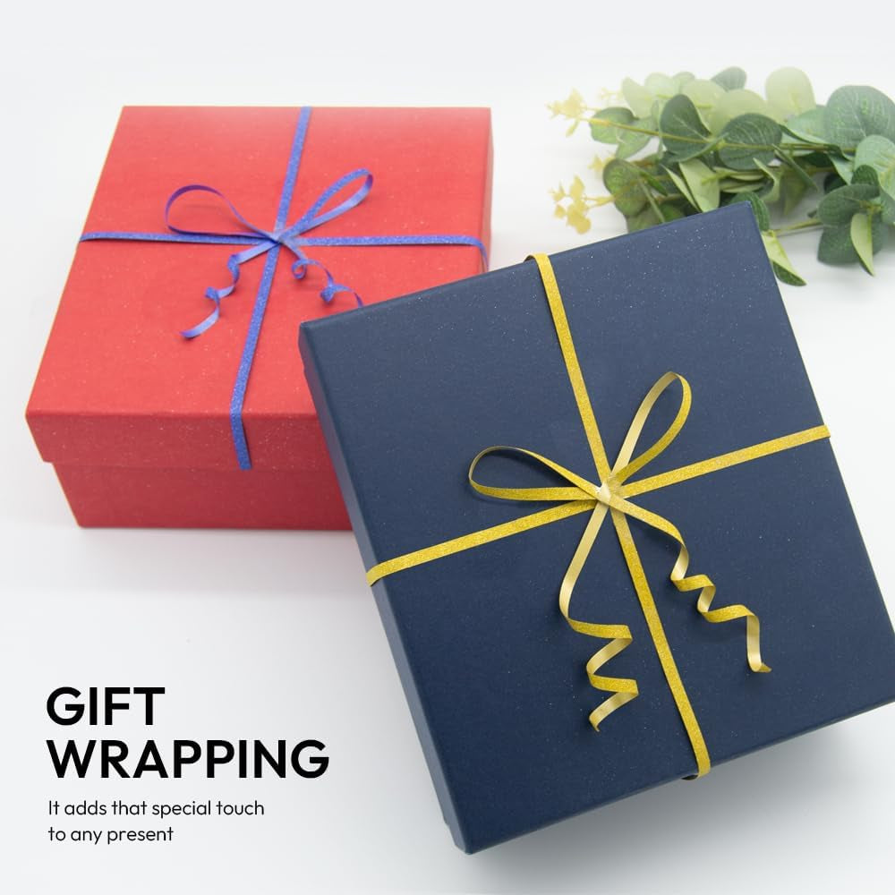 Red Glitter Curling Ribbon, 1/5" Wide X 500 Yards Christmas Curling Ribbons for Gift Wrapping, Party Decoration, Balloon String, Crafting, Balloon Ribbons for Florist Flower (1 Roll)