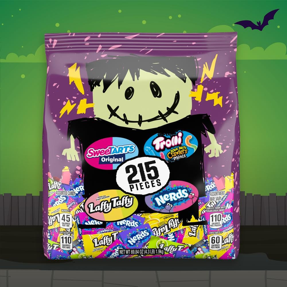 Franken Favorite Halloween Mixed Candy Bag, Individually Wrapped Trick or Treat Halloween Candy, 43.89 Oz, 110 Count