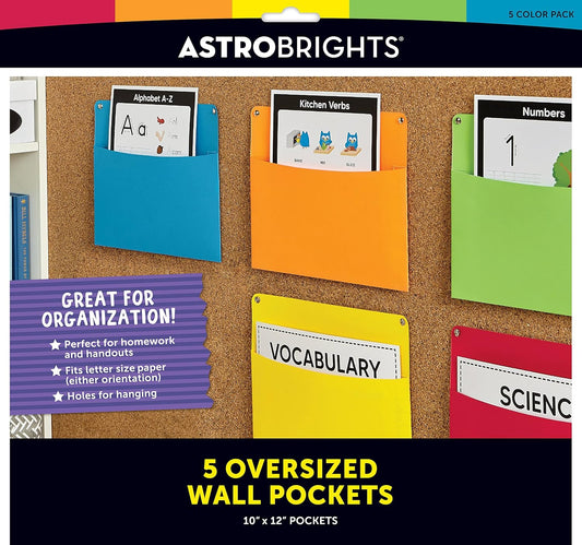 Oversized Wall Pockets, 10" X 12", 5-Color Assortment (91968)