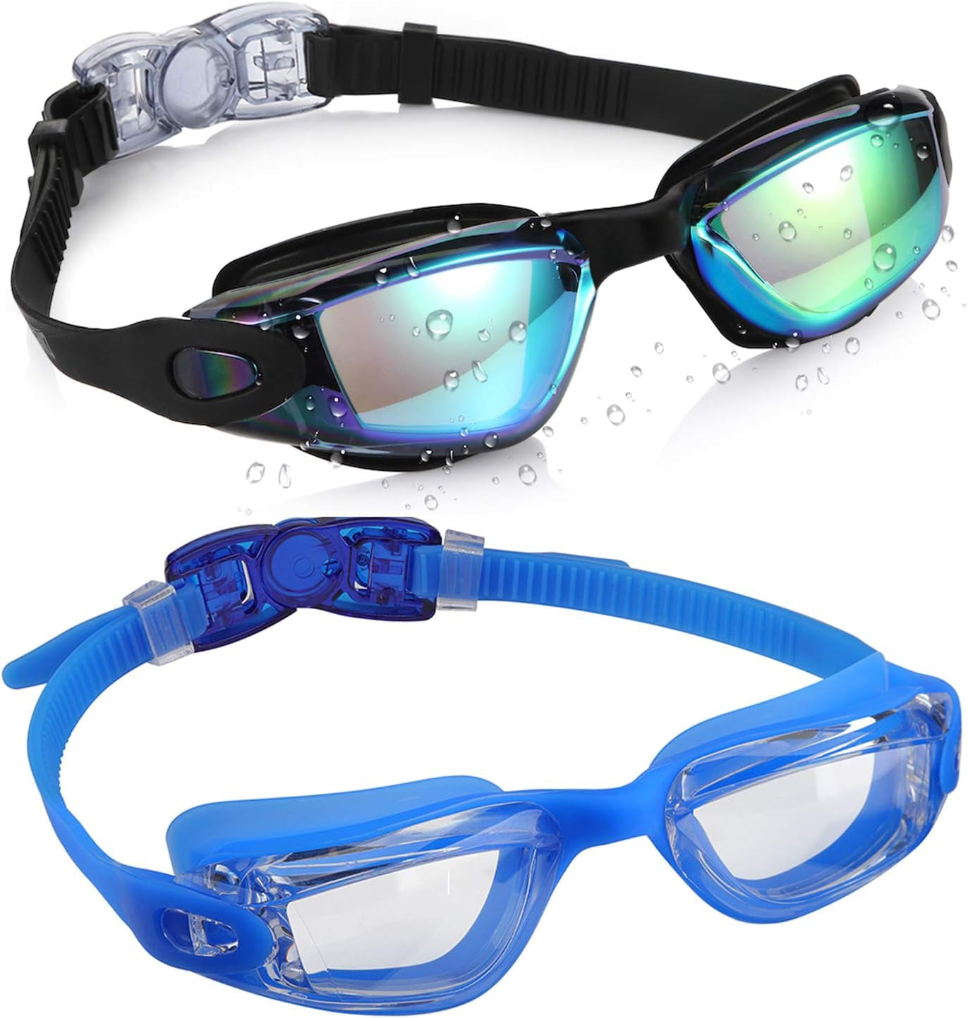 Kids Swim Goggles, Pack of 2 Swimming Goggles for Children Boys & Girls Age 3-14