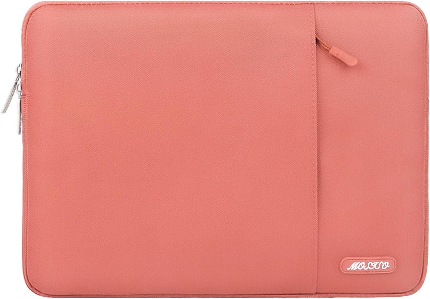 Laptop Sleeve Bag Compatible with Macbook Air/Pro, 13-13.3 Inch Notebook, Compatible with Macbook Pro 14 Inch M3 M2 M1 Chip Pro Max 2024-2021, Polyester Vertical Case with Pocket, Coral