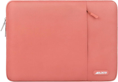 Laptop Sleeve Bag Compatible with Macbook Air/Pro, 13-13.3 Inch Notebook, Compatible with Macbook Pro 14 Inch M3 M2 M1 Chip Pro Max 2024-2021, Polyester Vertical Case with Pocket, Coral