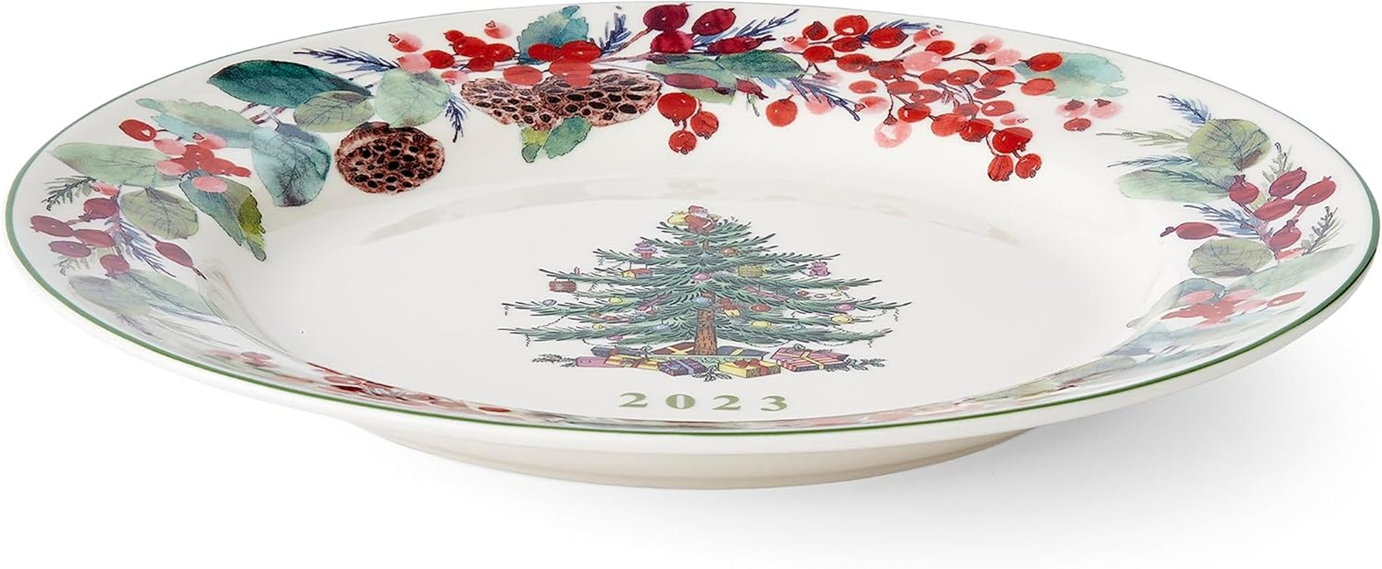 Porcelain 8-Inch Christmas Decorative Plate, 2023 Annual Collector, Traditional Style, Microwave & Dishwasher Safe