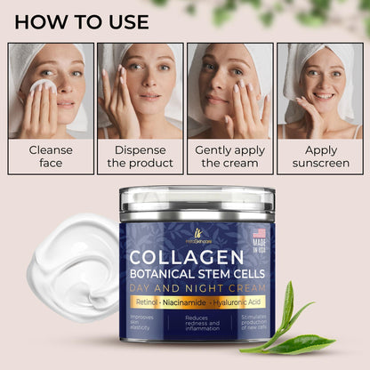 Advanced Collagen Retinol Stem Cell Cream for Skin  Anti Aging Day & Night Face