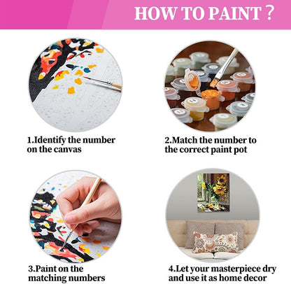 DIY Paint by Numbers for Adults Beginner, Moon Easy Acrylic Watercolor Paint by Number for Kids, Gift Decor 16X20 Inch