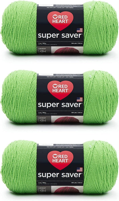 Super Saver White Yarn - 3 Pack of 198G/7Oz - Acrylic - 4 Medium (Worsted) - 364 Yards - Knitting/Crochet