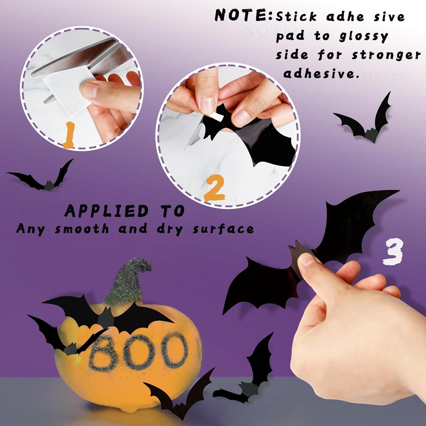 Halloween Party Supplies Hallween Decorations Bats Wall Decor 140PCS Realistic PVC 3D Black Scary Bat Sticker for Creepy Home Decor Halloween Party Decorations DIY Wall Decal Bathroom Indoor Halloween