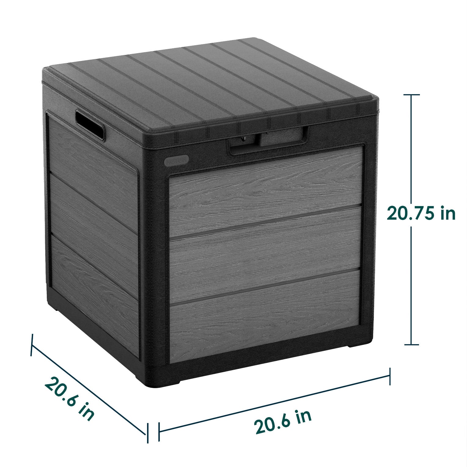 Cortina 30 Gallon Resin Deck Box for Patio Outdoor Storage, Grey