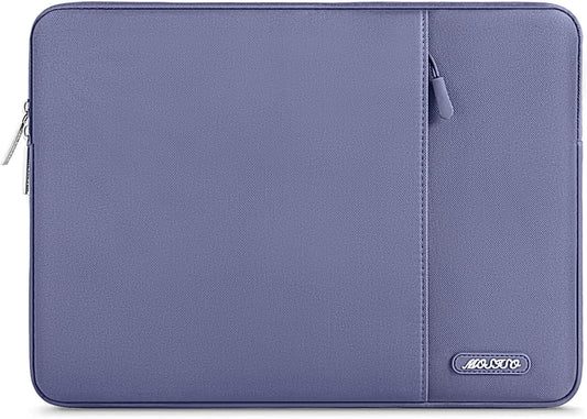 Laptop Sleeve Bag Compatible with Macbook Pro 16 Inch 2024-2019 M3 A2991 M2 A2780 M1 A2485 A2141/Pro Retina 15 A1398, 15-15.6 Inch Notebook, Polyester Vertical Case with Pocket, Lavender Gray