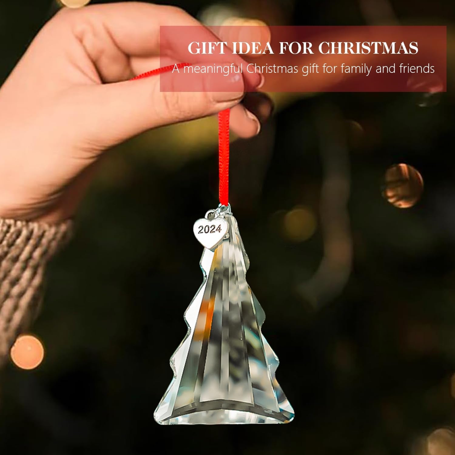 Window Hanging Crystal Hummingbird Prism Ornament for Christmas Tree Decorations, Hummingbird Christmas Home Decor Ornaments Gifts for Mother Lady Animal Lovers(Ab)