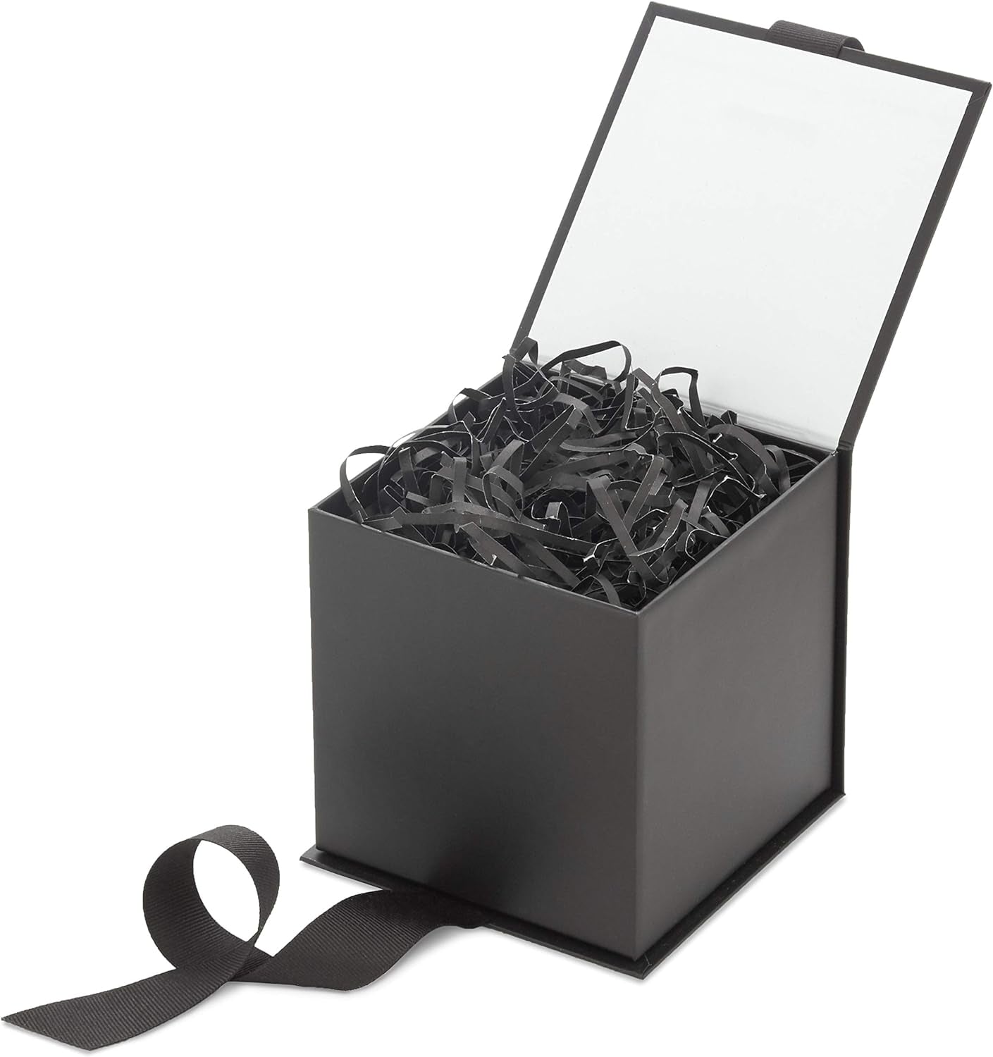 Small Gift Box with Bow and Shredded Paper Fill (Gray 4 Inch Gift Box) for Weddings, Graduations, Birthdays, Father'S Day, Groomsmen Gifts, All Occasion