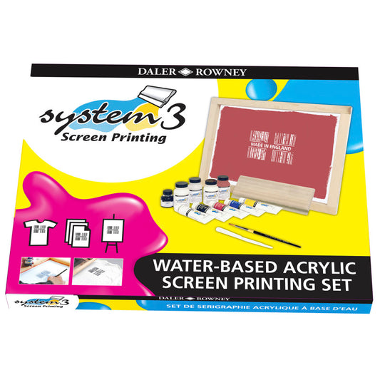 System3 Acrylic Paint Screen Printing Set, Assorted Colors, 1 Count