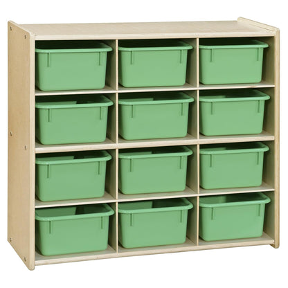 12 Cubbies 100% Birch Plywood Storage Cabinet, Office and Homeschool Organizer for Toys, Books, Art and Craft Supplies [Fully Assembled]