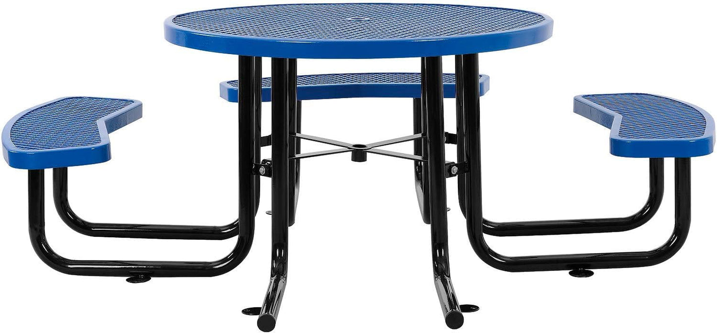 46" Wheelchair Accessible round Picnic Table, Surface Mount, Blue