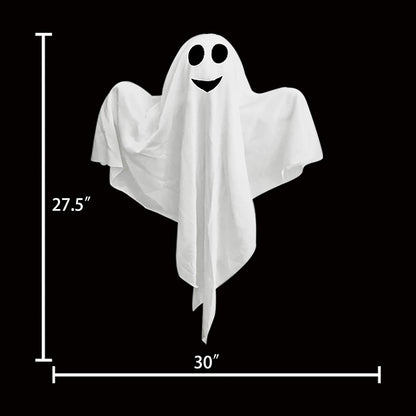 4 Pack Halloween Hanging Ghosts, 27.5 Inch with Light up Ghost Kit for Indoor outside Ornaments, Spooky Yard Tree Halloween Decorations Outdoor, Party Décor